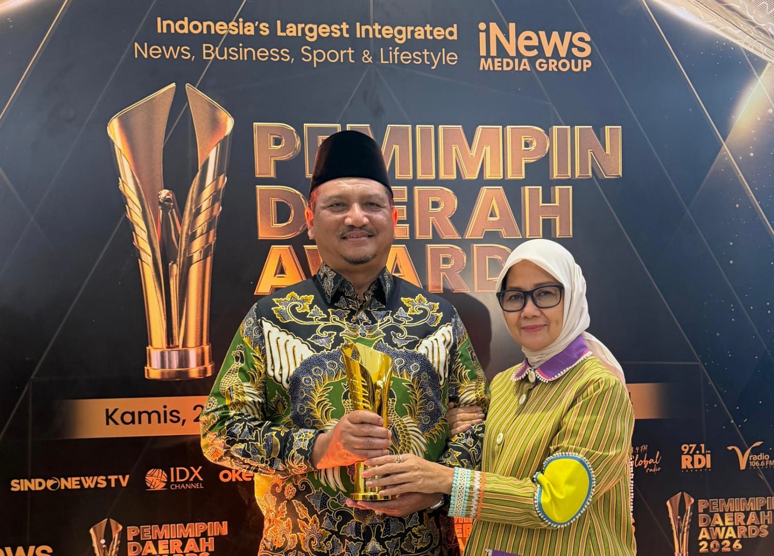 Bupati Aceh Tamiang Armia Fahmi Raih Kepala Daerah Award 2026